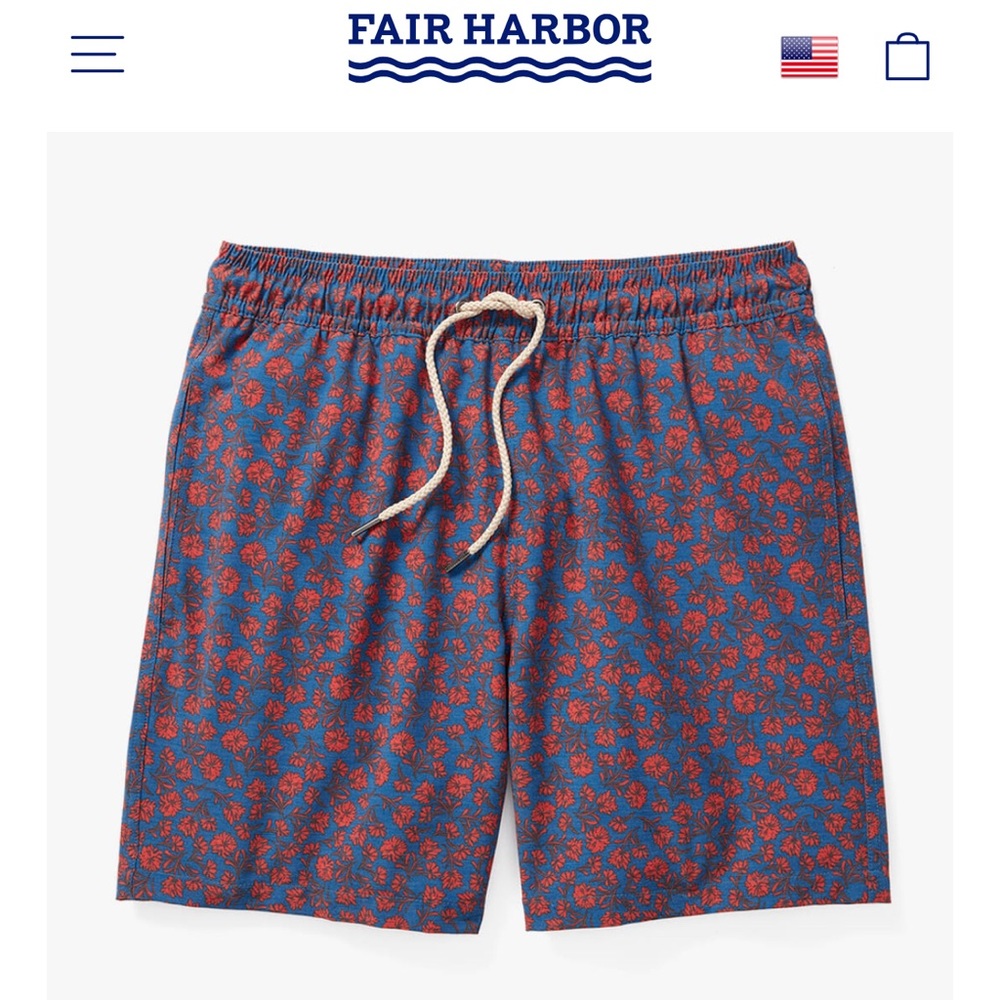 NEW Never worn Fair Harbor swim trunks. Size M.